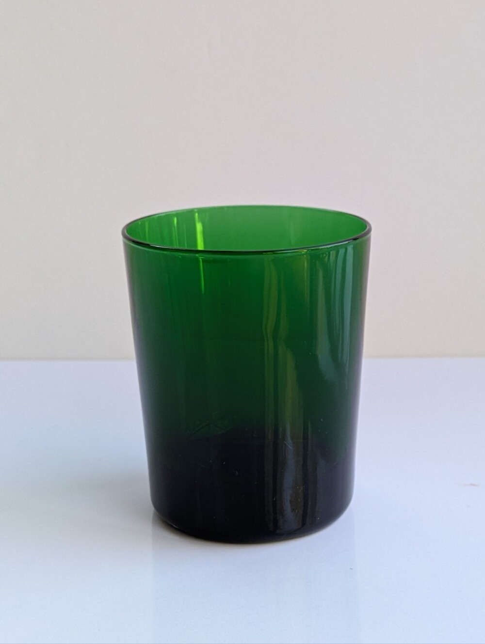 MCM Reims Emeraud Forest/Emerald Green Juice Whiskey Glass Tumbler France 3 1/2"